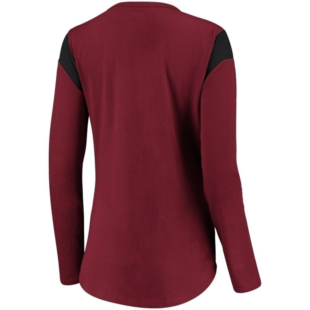 Fanatics Womens Sz M Arizona Coyotes Long Sleeve Lace Up V Neck T Shirt Garnet - Picture 2 of 13